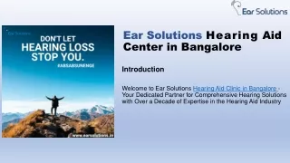 Ear Solutions Hearing Aid Center in Bangalore