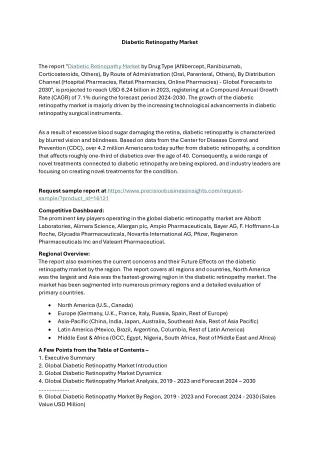Diabetic Retinopathy Market Outlook, Trends Forecast 2024