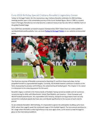 Euro 2024 Birthday Special Cristiano Ronaldo's Legendary Career