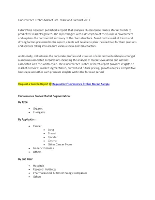 Fluorescence Probes Market Size, Share and Forecast 2031
