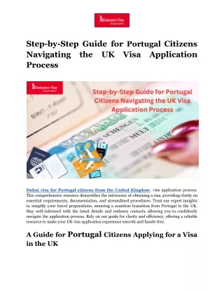 Step-by-Step Guide for Portugal Citizens Navigating the UK Visa Application Process