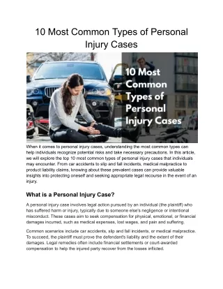 10 Most Common Types of Personal Injury Cases