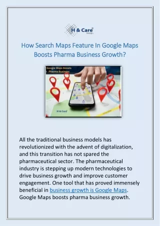 How Search Maps Feature In Google Maps Boosts Pharma Business Growth?