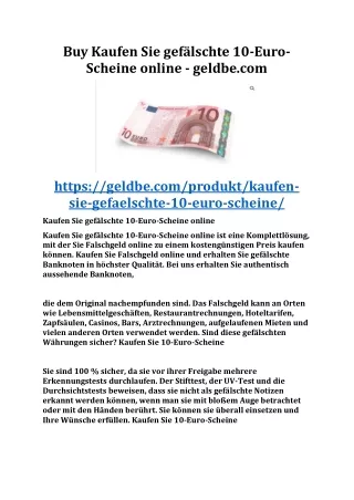 Buy Kaufen Sie gefälschte 10-Euro-Scheine online - geldbe.com