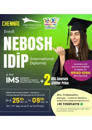 Making safety education accessible to all - Nebosh I dip Course  In Chennai