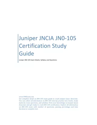 Juniper JNCIA JN0-105 Certification Study Guide