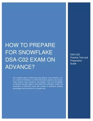 How to Prepare for Snowflake DSA-C02 exam on Advance?