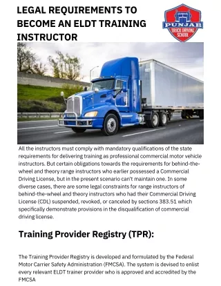ELD Training Provider Registry: Ensuring Compliance for California CDL Holders