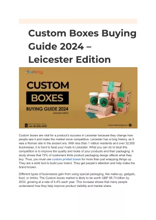 Custom Boxes Buying Guide 2024 –