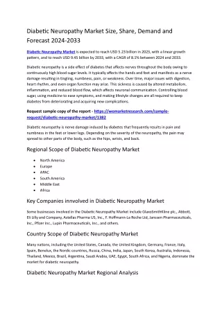 Diabetic Neuropathy Market Size, Share, Demand and Forecast 2024-2033