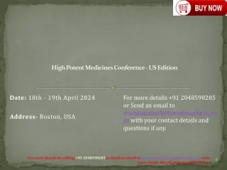 High Potent Medicines Conference - US Edition | MarketsandMarkets