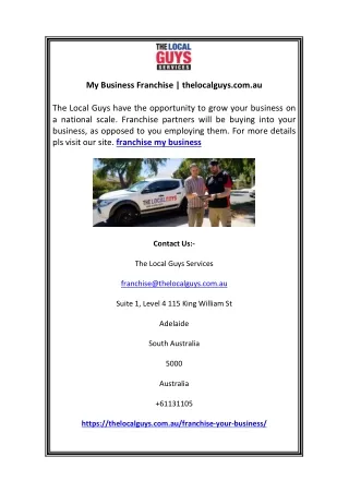 My Business Franchise | thelocalguys.com.au