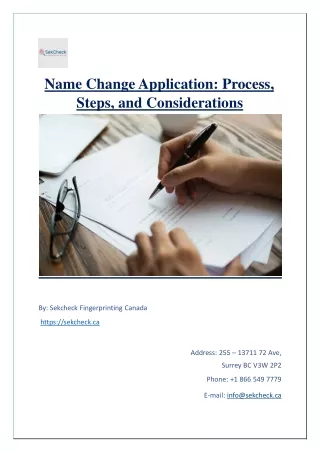 Name Change Application- Process, Steps, and Considerations