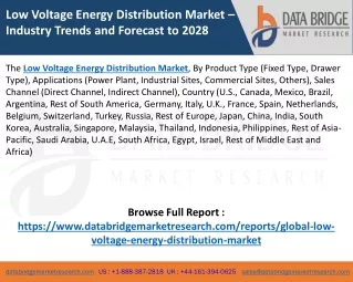 Low Voltage Energy Distribution Market