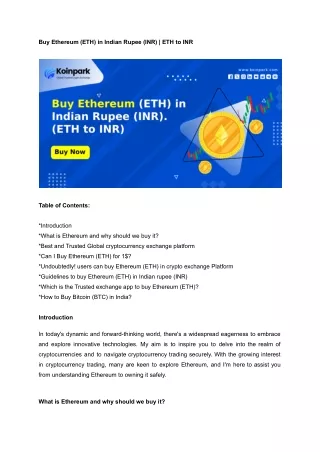 Buy Ethereum (ETH) in Indian Rupee (INR) | ETH to INR