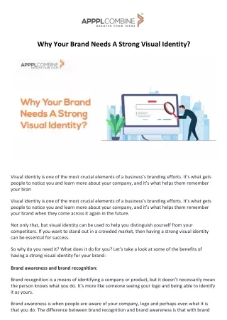 Why Your Brand Needs A Strong Visual Identity?