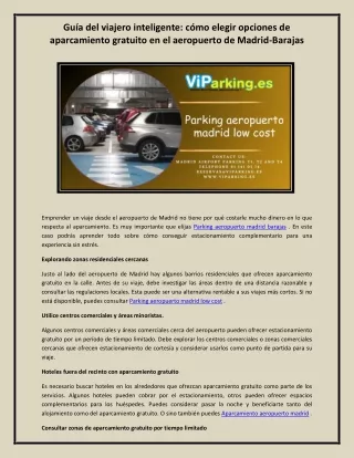 Parking aeropuerto madrid low cost