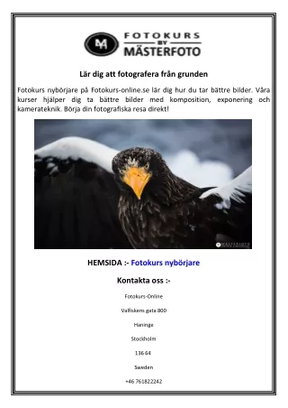 Lär dig att fotografera från grunden