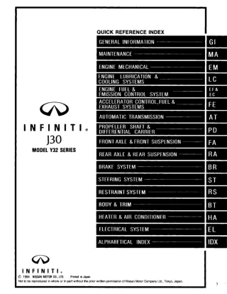 1995 Infiniti J30 Service Repair Manual