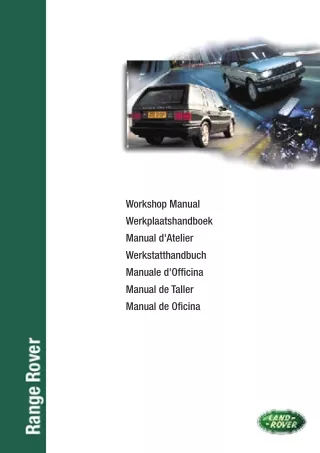 1995 Land Rover RR-P38 (LRL0326ENG) Service Repair Manual