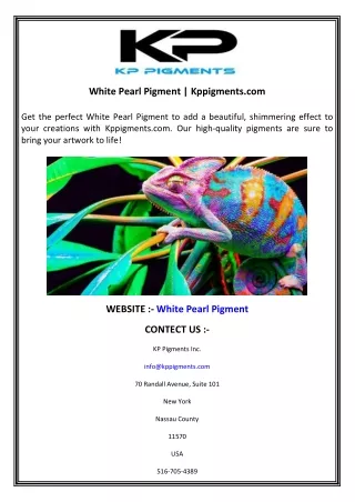 White Pearl Pigment  Kppigments.com