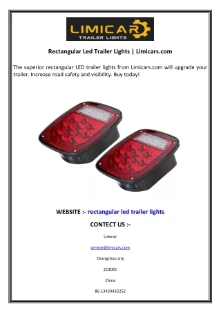 Rectangular Led Trailer Lights  Limicars.com