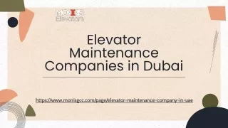 Elevator Maintenance Companies in Dubai