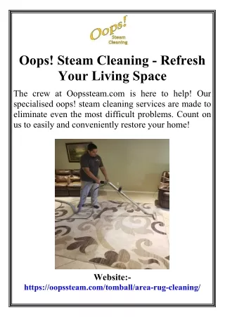 Oops! Steam Cleaning - Refresh Your Living Space