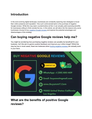 Buy Negative Google Reviews