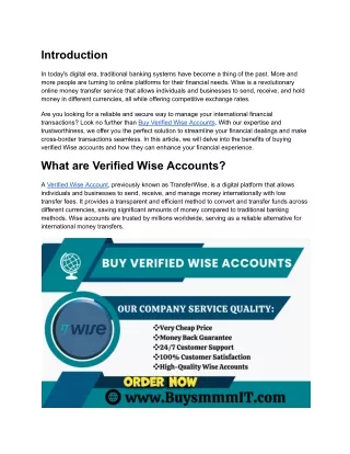 Buy Verified Wise Accounts