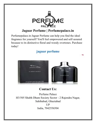 Jaguar Perfume  Perfumepalace.in