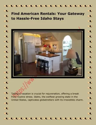 Find American Rentals: Your Gateway to Hassle-Free Idaho Stays