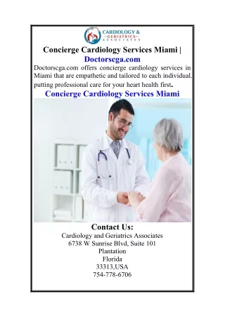 Concierge Cardiology Services Miami Doctorscga.com