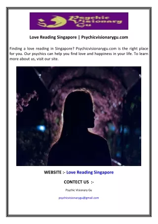 Love Reading Singapore  Psychicvisionarygu.com