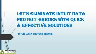 Best ever ways to fix Intuit Data Protect Errors