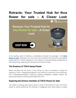 Rxtracts_ Your Trusted Hub for thca flower for sale – A Closer Look