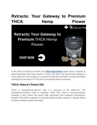 Rxtracts_ Your Gateway to Premium THCA Hemp Flower