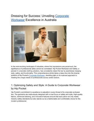 Dressing for Success_ Unveiling Corporate Workwear Excellence in Australia