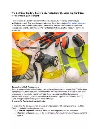 The Definitive Guide to Safety Body Protection_ Choosing the Right Gear for Your Work Environment-Marjorie