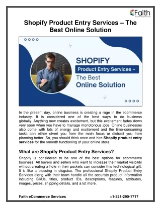 Shopify Product Entry Services – The Best Online Solution