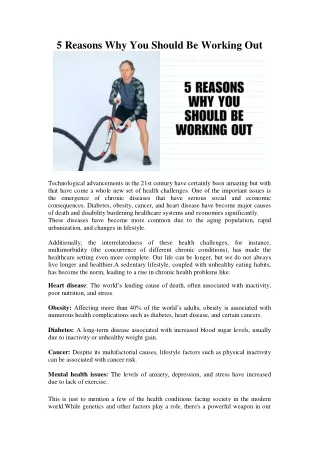 5 Reasons Why You Should Be Working Out