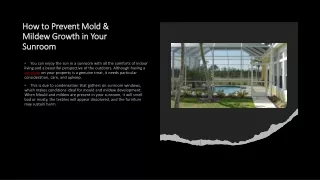 How to Prevent Mold & Mildew Growth in Your Sunroom