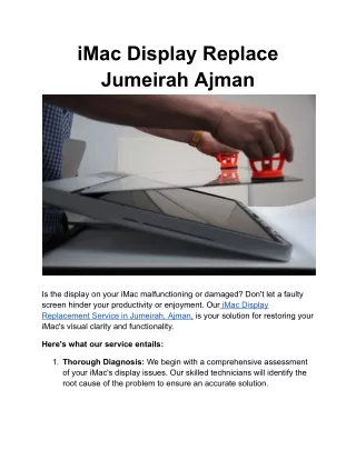 iMac Display Replace Jumeirah Ajman