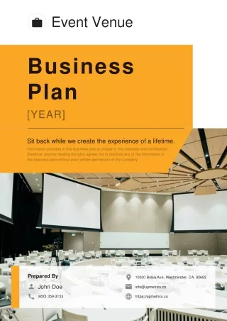 event venue business plan example