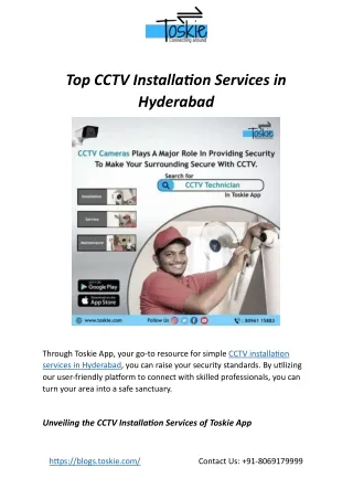 Top CCTV Installation Services in Hyderabad