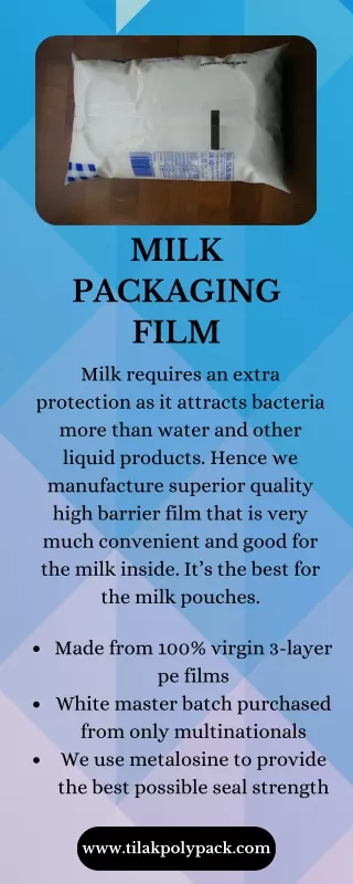 MILK PACKAGING FILM