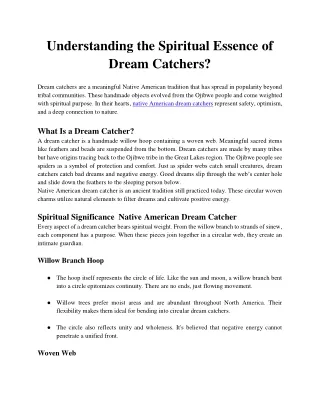 Understanding the Spiritual Essence of Dream Catchers