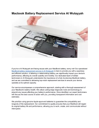 Macbook Battery Replacement Service Al Wutayyah