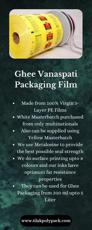 Ghee Vanaspati Packaging Film