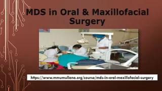 MDS in Oral & Maxillofacial Surgery